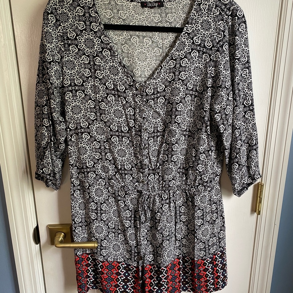 BeBop Tribal 3/4 Sleeve Romper